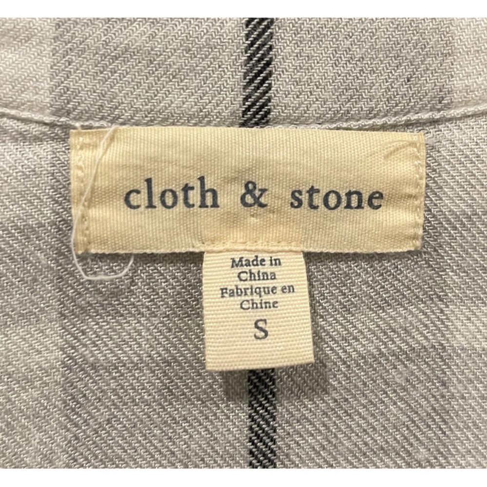 CLOTH AND STONE Stone Frayed Button Up Flannel Shirt - Picture 3 of 5